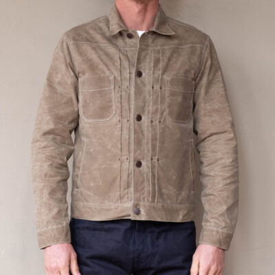 Riders Jacket Waxed Canvas Tobacco Brown Interior