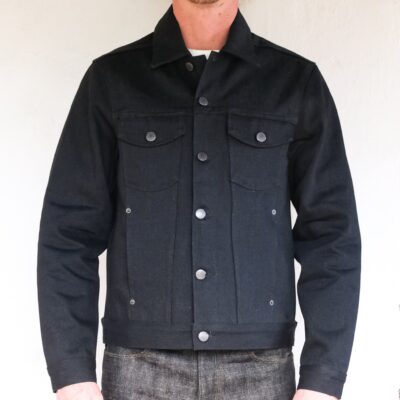 Classic Denim Jacket  17 Ounce Black Slub Denim