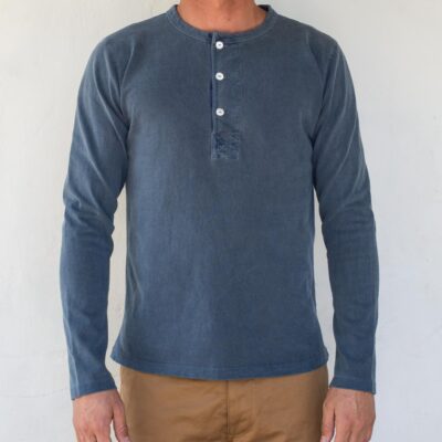 13 Ounce Henley L/S Faded Blue